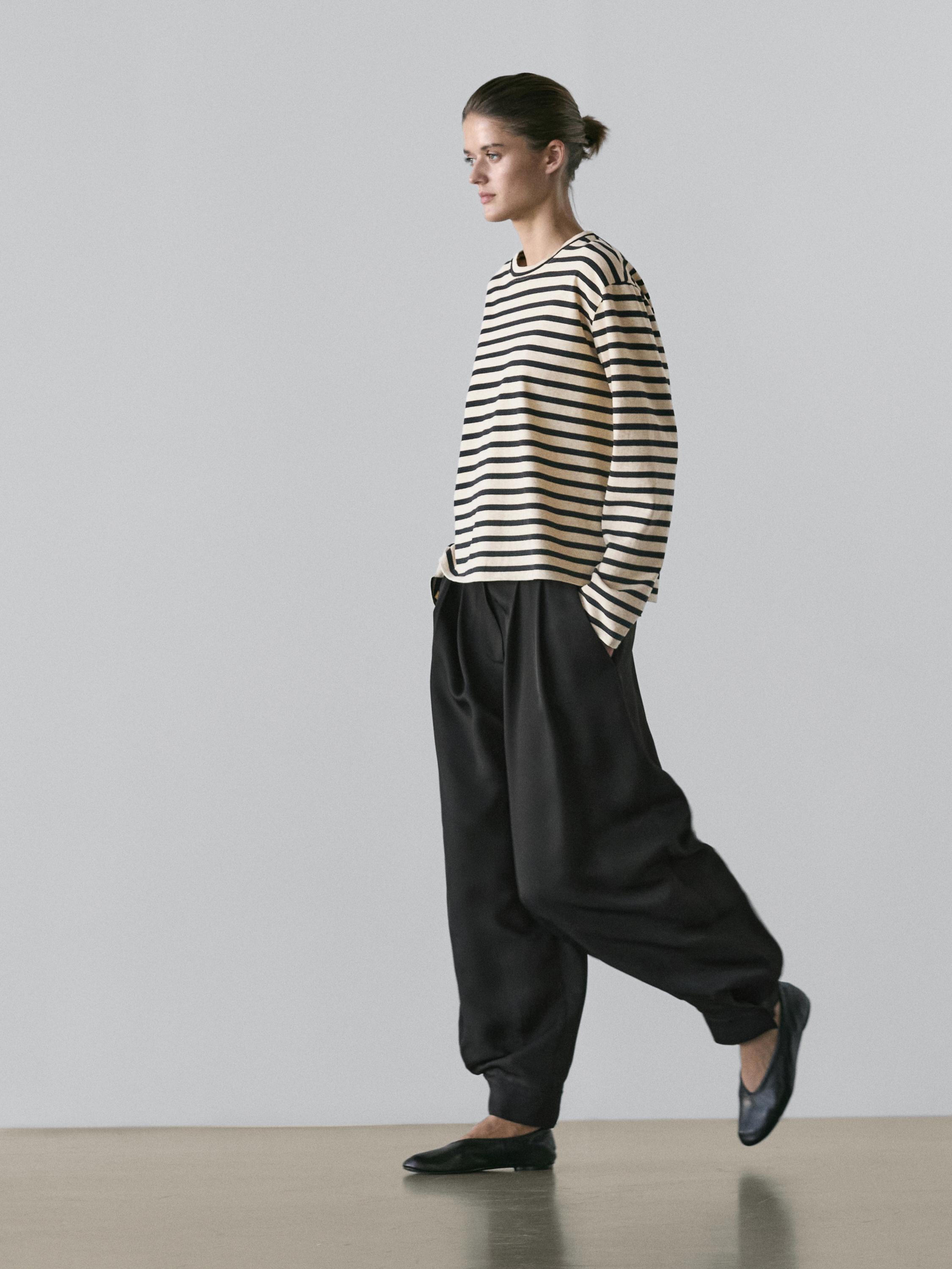 Pantalon bouffant en tissu fluide